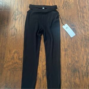 ALO yoga black high waist ribbed leggings with cut out